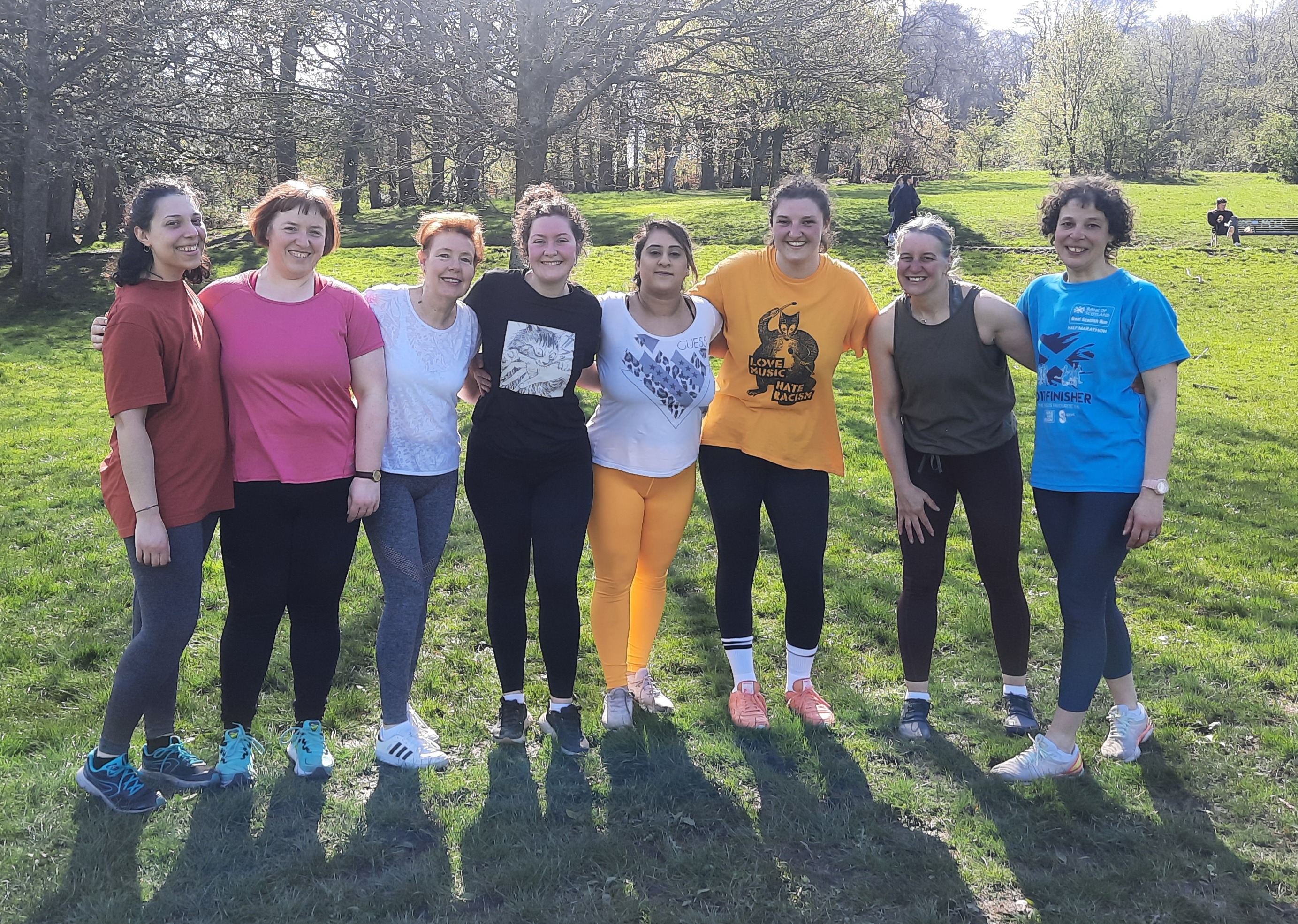 Two women sparring outdoors at NCHF ladies boxfit Glasgow